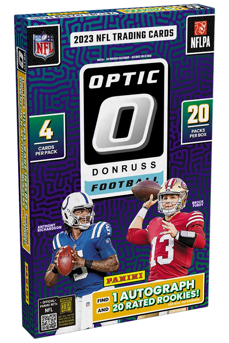 2023 Panini Donruss Optic Football Hobby Box (20 pack per box, 4 kartu per pack) - 1 autograph per box