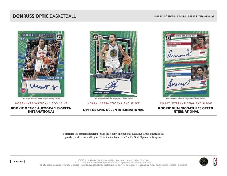 2023/24 Panini Donruss Optic Basketball International Hobby Box (20 pack per box, 4 kartu per pack) - 20 insert/parallel per box