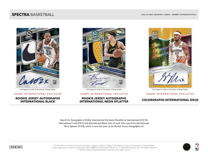 2023/24 Panini Spectra Basketball International Hobby Box (6 kartu per box) - 1 autograph/insert/titan per box