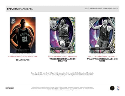 2023/24 Panini Spectra Basketball International Hobby Box (6 kartu per box) - 1 autograph/insert/titan per box