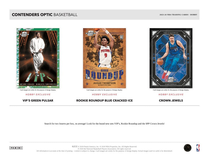 2023/24 Panini Contenders Optic Basketball Hobby Box (6 kartu per box) - 1 autograph per box