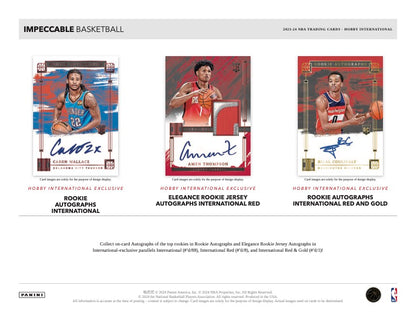 2023/24 Panini Impeccable Basketball International Hobby Box (5 kartu per box) - 2 autograph per box