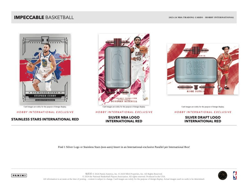 2023/24 Panini Impeccable Basketball International Hobby Box (5 kartu per box) - 2 autograph per box