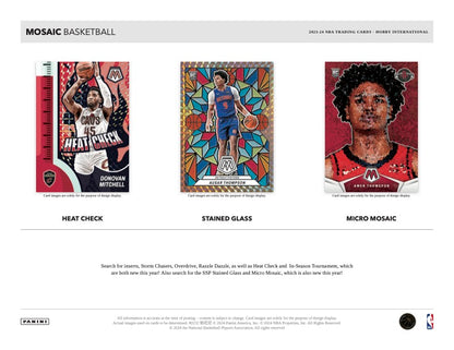 2023/24 Panini Mosaic Basketball Hobby International Box (12 pack per box, 5 kartu per pack) - 12 exclusive Mosaic Prizm per box