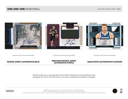 2023/24 Panini One and One Basketball Hobby Box (2 kartu per box) - 1 autograph & 1 base/insert/parallel per box