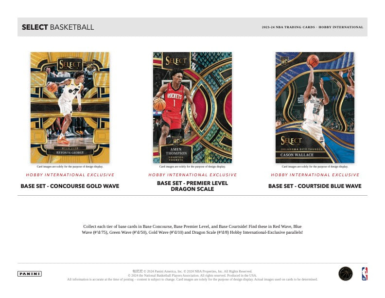 2023/24 Panini Select Basketball International Hobby Box (12 pack per box, 5 kartu per pack) - 12 prizms per box