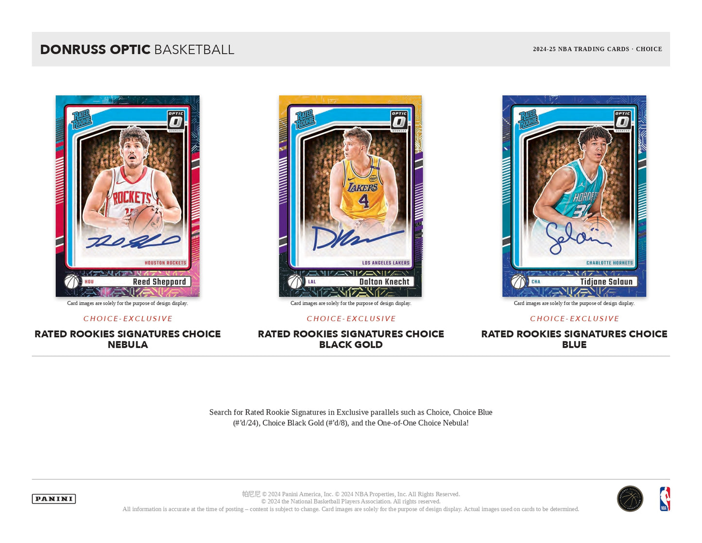 2024-25 Donruss Optic Basketball Choice Box Signature Card