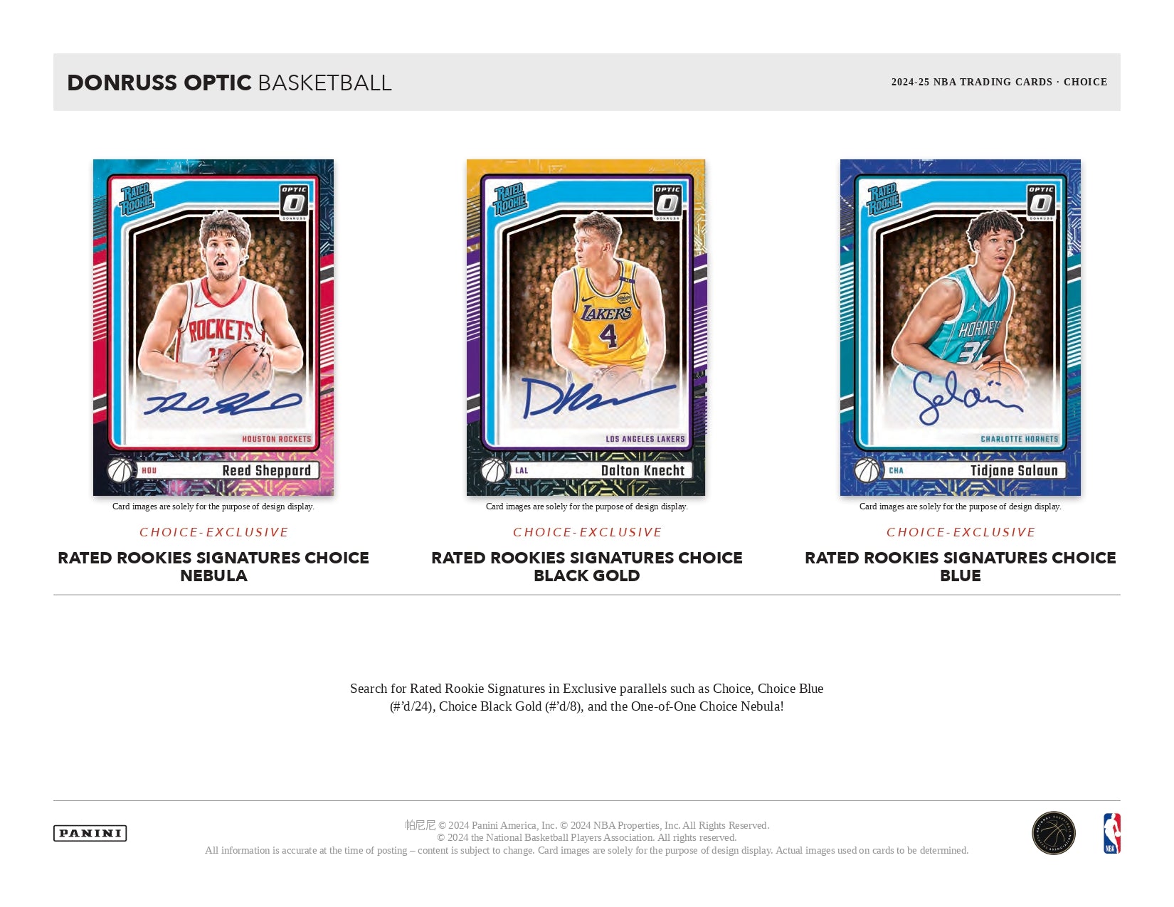 2024-25 Donruss Optic Basketball Choice Box Signature Card