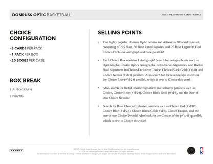 2024-25 Donruss Optic Basketball Choice Box Selling Point