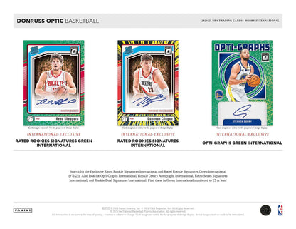 2024/25 Donruss Optic Basketball Hobby International Stpehen Curry Opti-Graphs Green International Autographs Card
