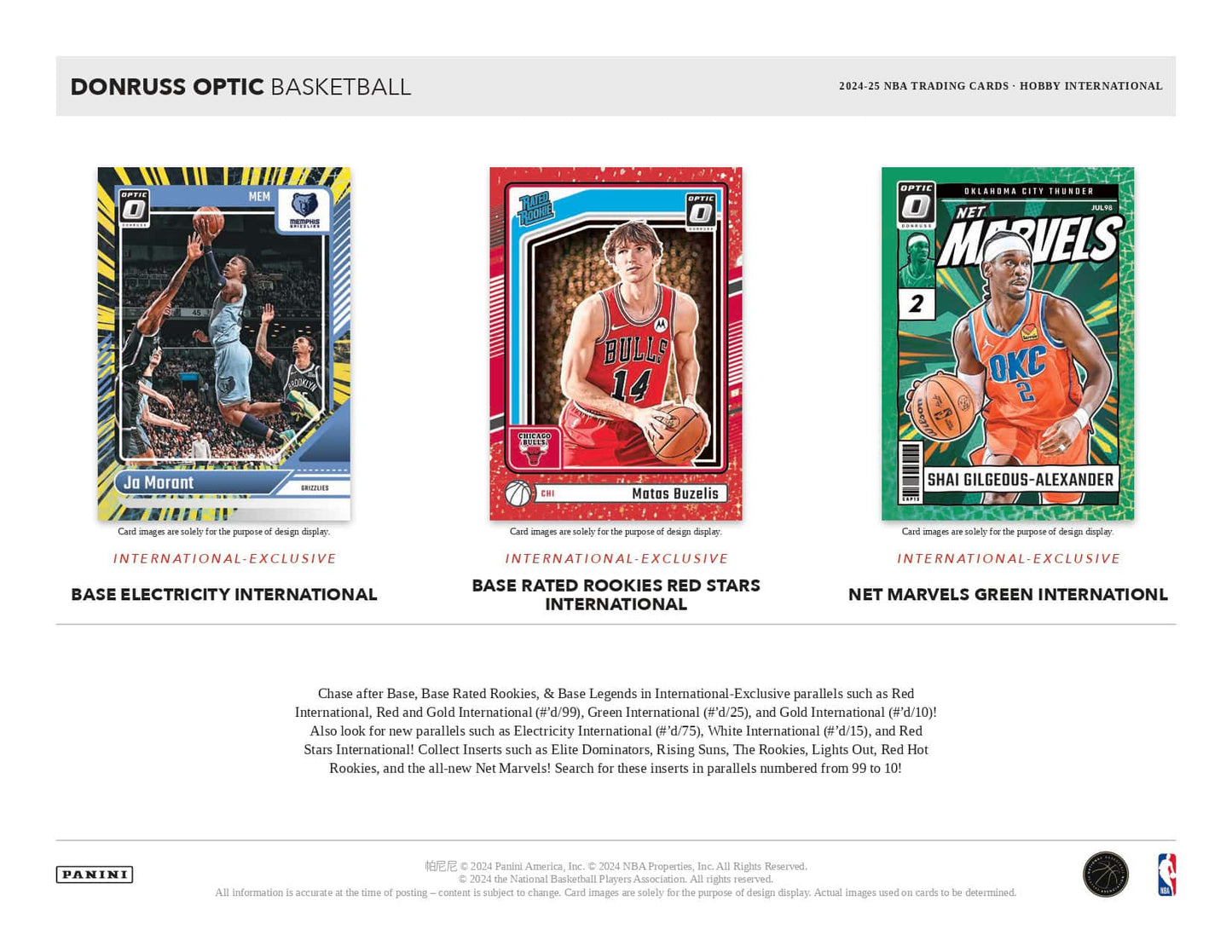 2024/25 Donruss Optic Basketball Hobby International Legends Card