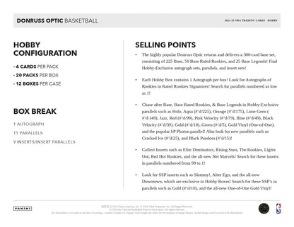 2024-25 Donruss Optic Basketball Hobby Box Content