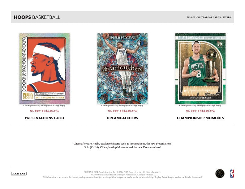 2024/25 Panini Hoops Basketball Hobby Box (24 pack per box, 8 kartu per pack) - 1 autograph per box