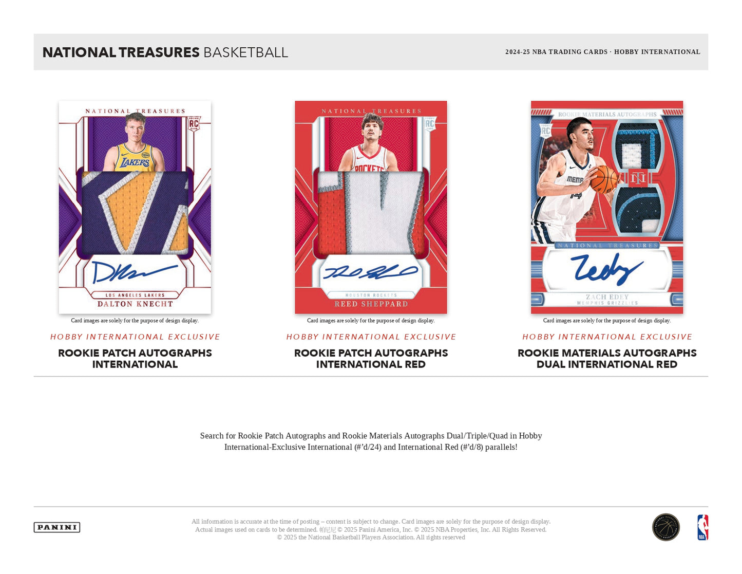 2024/25 National Treasures Basketball Box Autograph Card