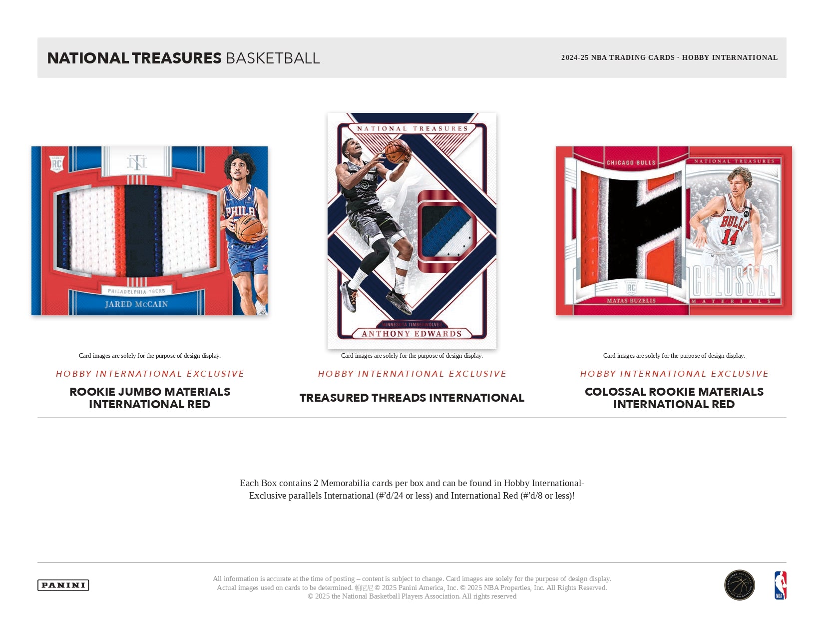 2024/25 National Treasures Basketball Box Patch Card