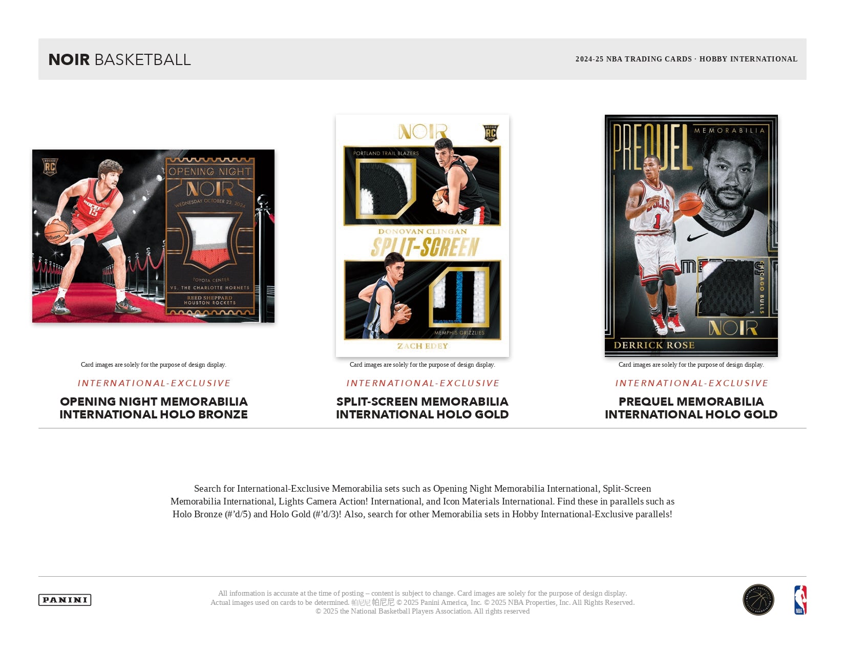 2024/25 Noir Basketball Hobby International Box Patch Card