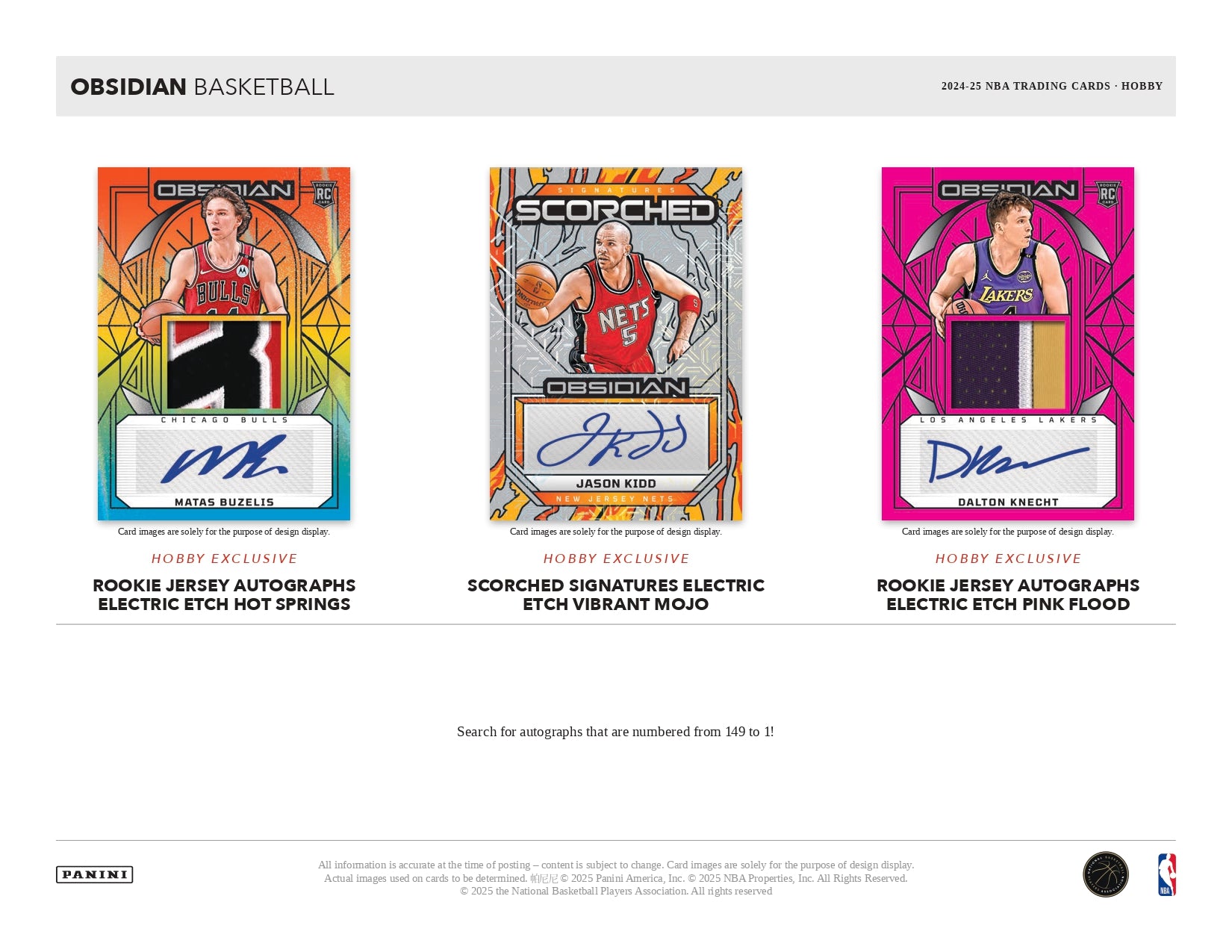 2024-25 Obsidian Basketball Hobby Box Autograph Card