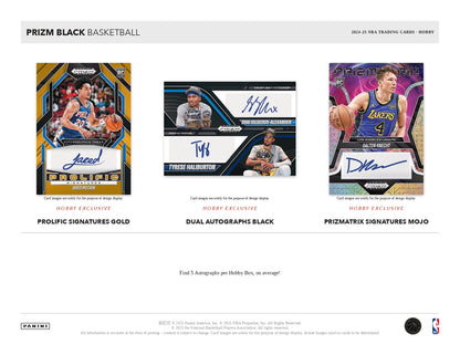 2024/25 Prizm Black Basketball Hobby Autograpghs Cards