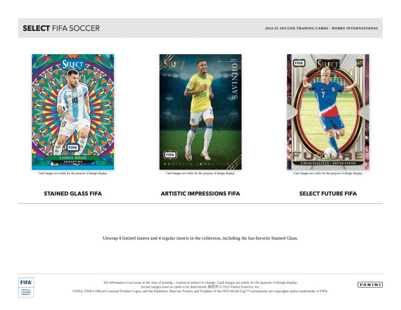 2024/25 Panini Select FIFA Soccer Hobby International Box (12 pack per box, 5 kartu per pack) - 1 autograph per box