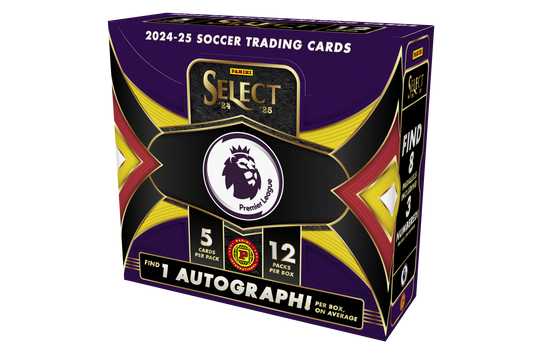 2024/25 Panini Select English Premier League EPL Hobby International Box (12 pack per box, 5 kartu per pack) - 1 autograph per box