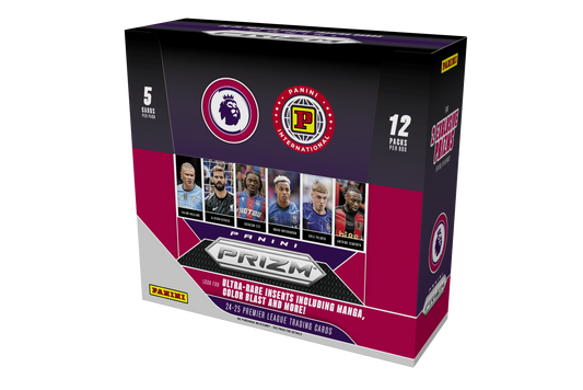 2024/25 Panini Prizm English Premier League EPL Hobby International Box (12 pack per box, 5 kartu per pack) - 1 autograph per box