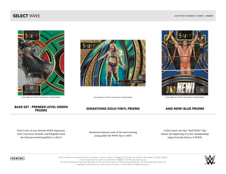 2024 Panini Select WWE Hobby Box (12 pack per box, 5 kartu per pack) - 2 autograph per box