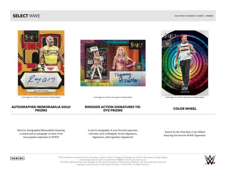 2024 Panini Select WWE Hobby Box (12 pack per box, 5 kartu per pack) - 2 autograph per box