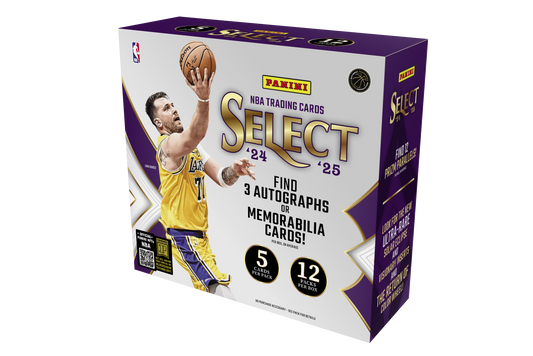 2024/25 Panini Select Basketball Hobby Box (12 pack per box, 5 kartu per pack) - 3 autograph / memorabilia cards per box