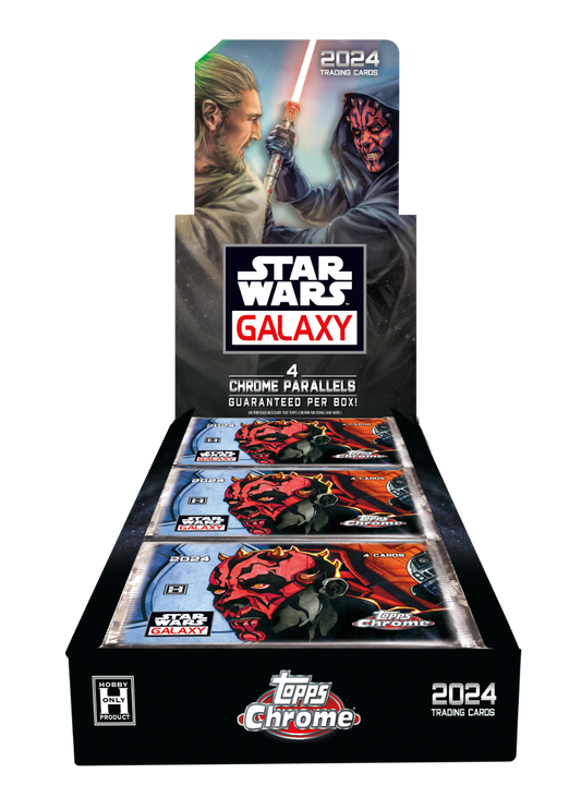 2024 Topps Star Wars Chrome Galaxy Hobby Box (18 pack per box, 4 kartu per pack)