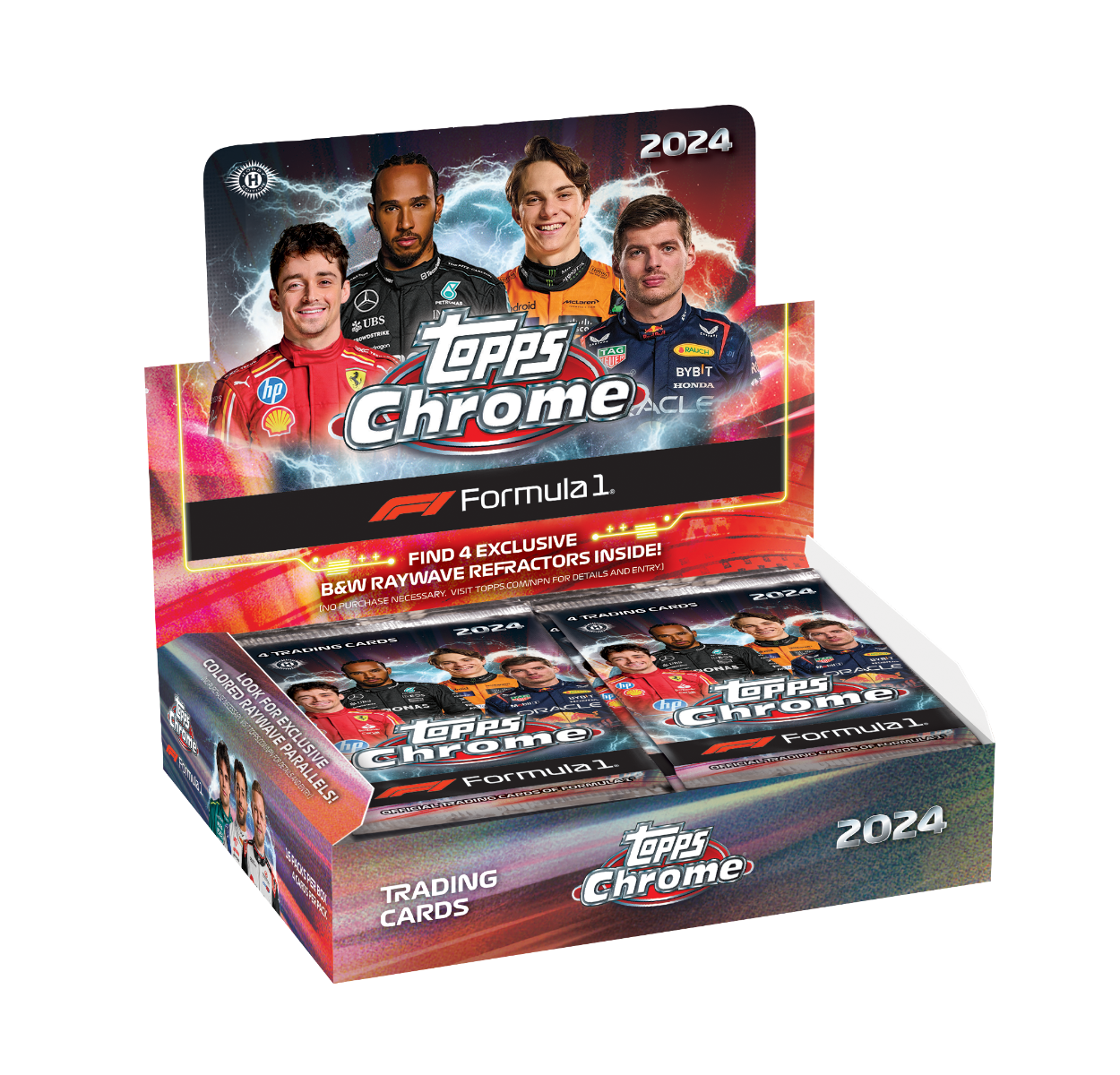 2024 Topps Chrome Formula 1 Qualifying Lap Box (16 pack per box, 4 kartu per pack)