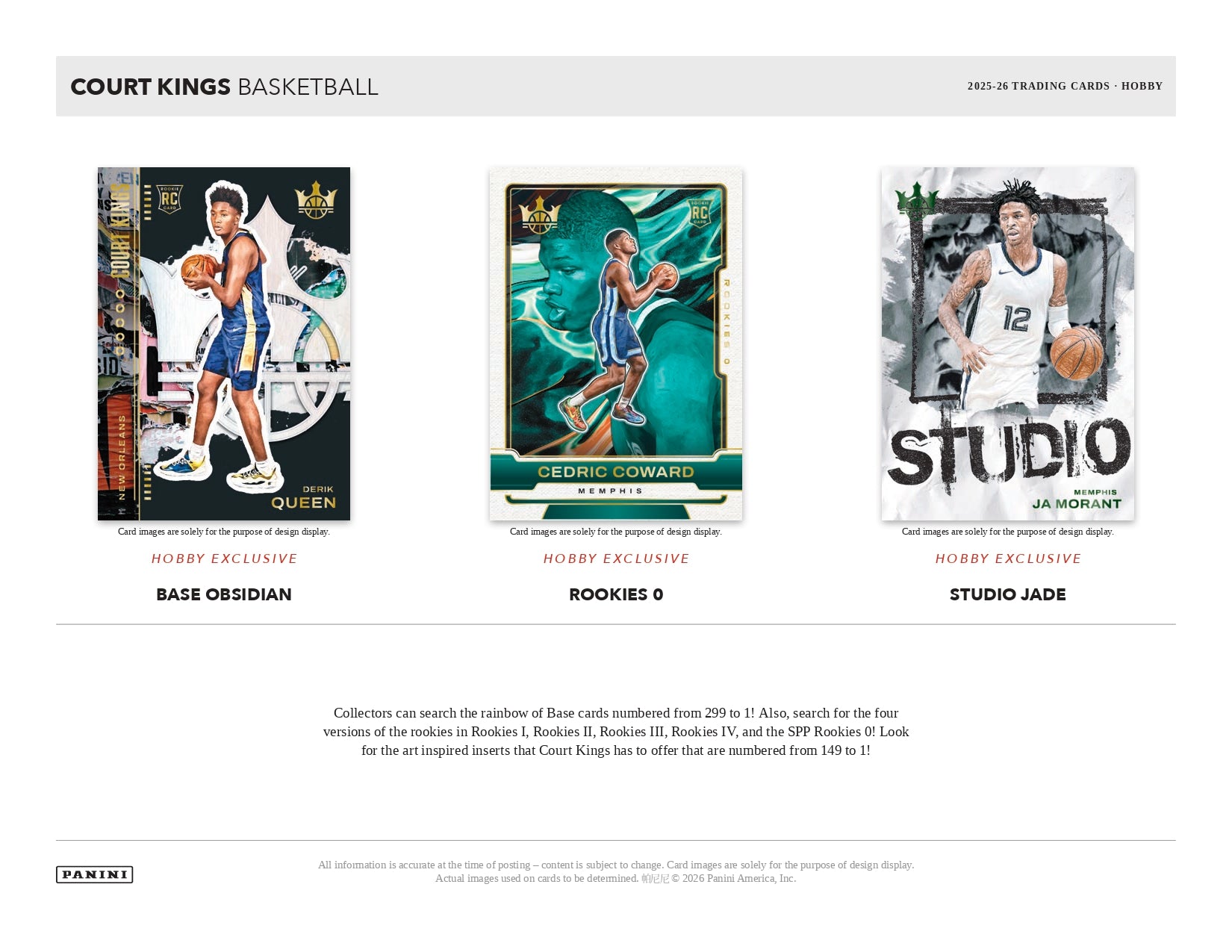 2025/26 Panini Court Kings Basketball Hobby Box Hobby Exclusive