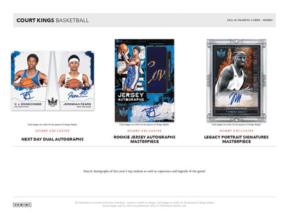 2025/26 Panini Court Kings Basketball Hobby Box Autographs Card