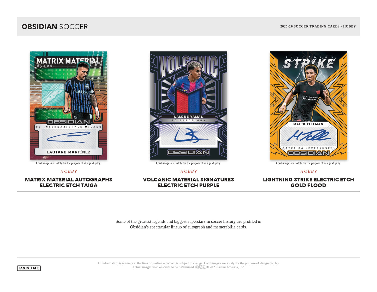 2025/26 Panini Obsidian Soccer Hobby Box Autographs Cards