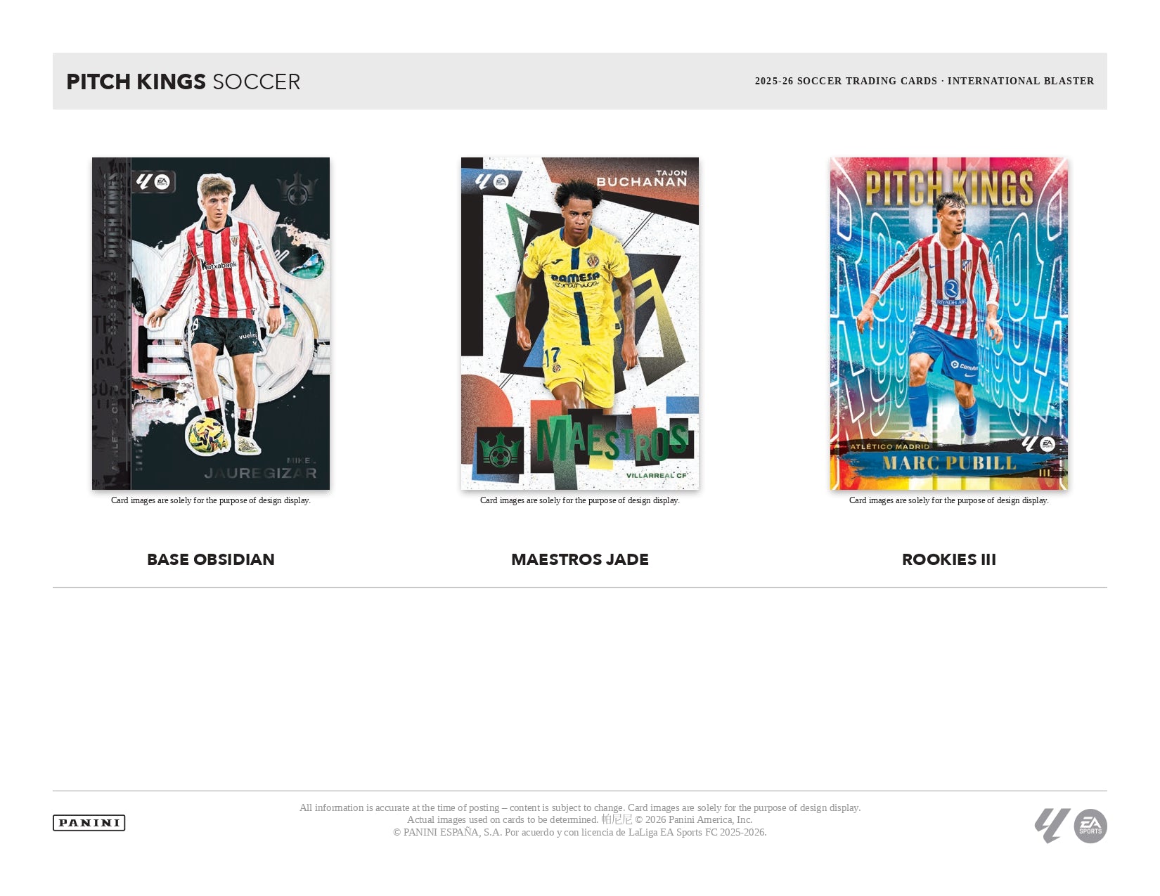 2025-26 Panini Pitch Kings Soccer International Value Box Chase Cards