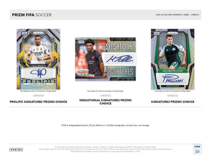 2025/26 Panini Prizm FIFA Choice Box Sigantures Cards