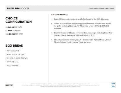 2025/26 Panini Prizm FIFA Choice Box Detail