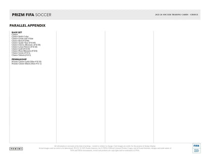 2025/26 Panini Prizm FIFA Choice Box Parallel Appendix