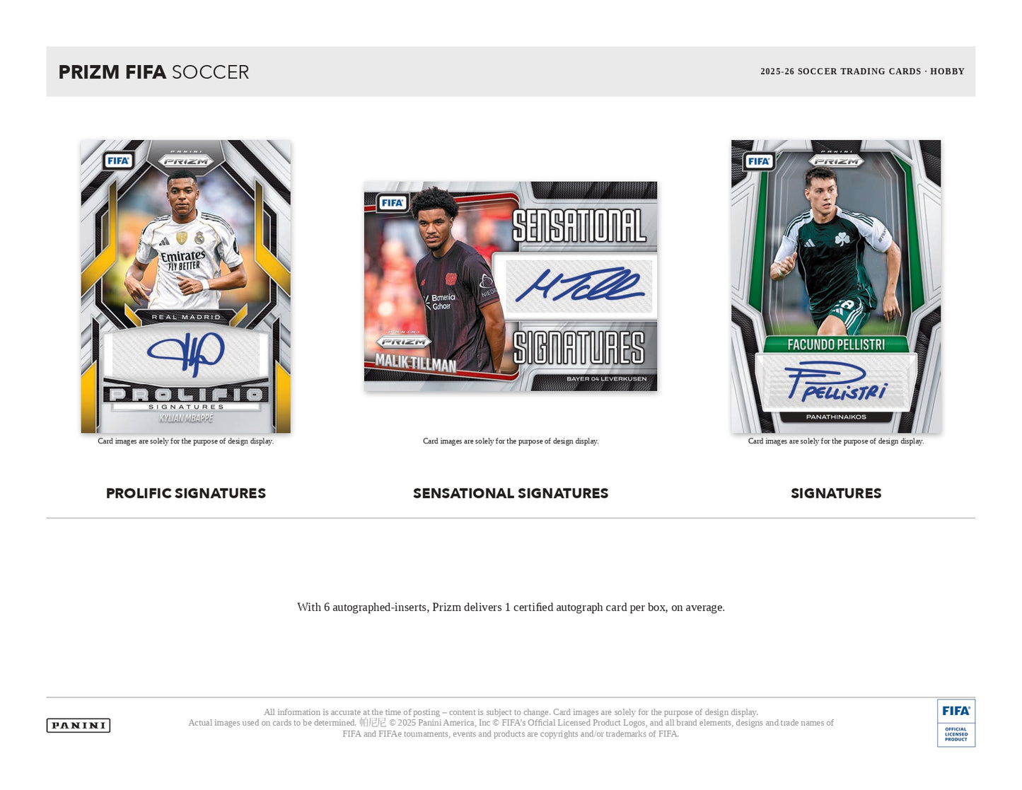 2025/26 Prizm FIFA Soccer Hobby Autograph Card