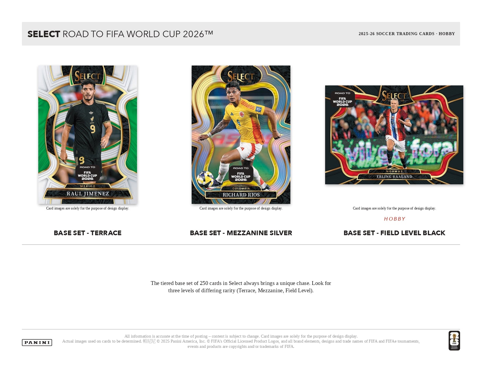 2025/26 Panini Select Road to FIFA World Cup 2026 Hobby Box Base Set Cards