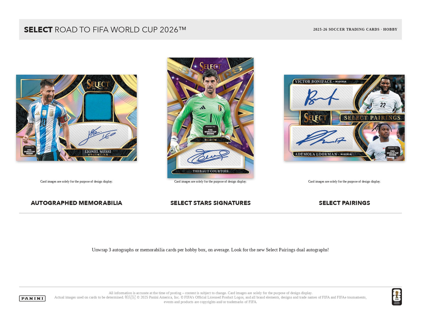 2025/26 Panini Select Road to FIFA World Cup 2026 Hobby Box Autographs Signature Cards