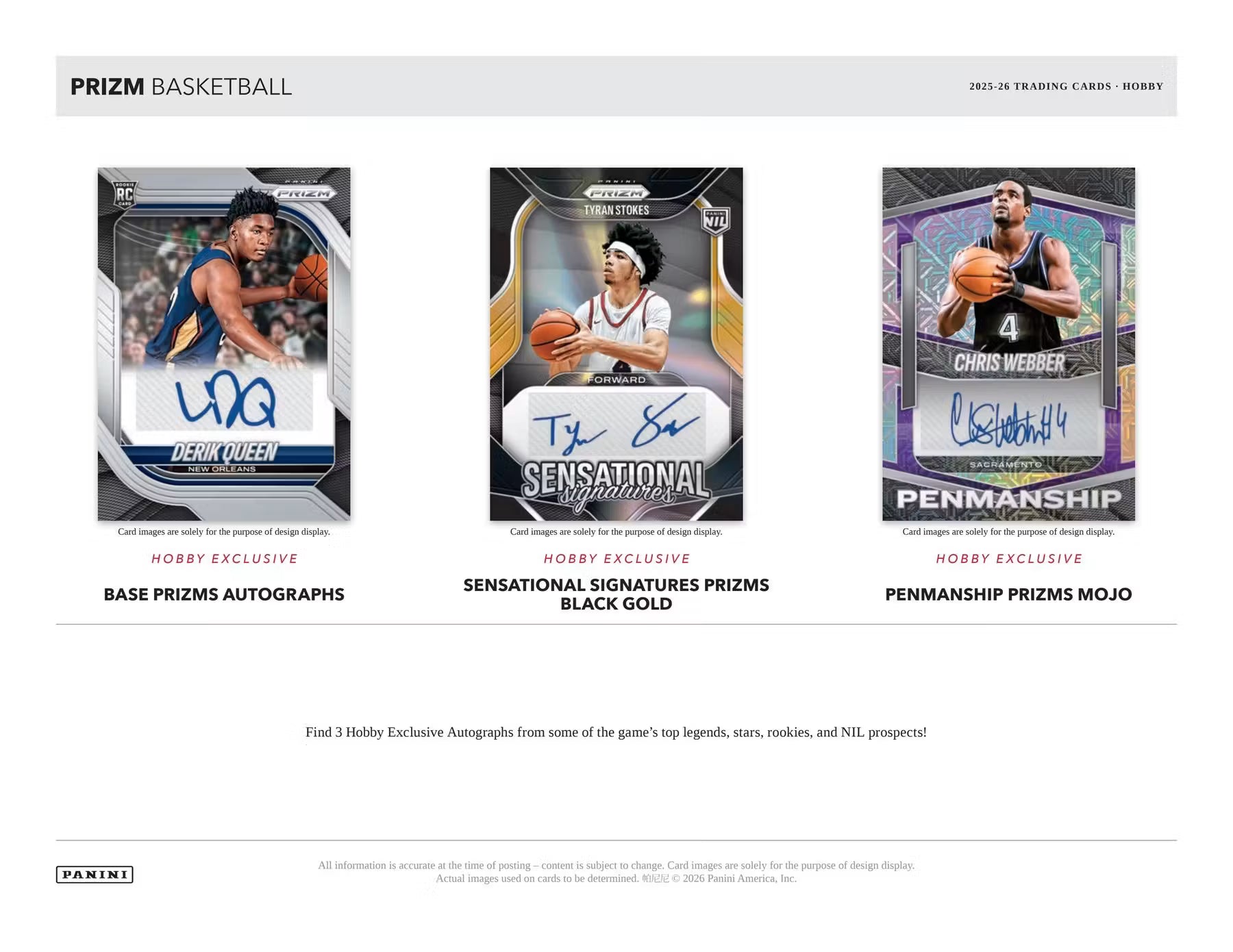 2025/26 Panini Prizm Basketball Hobby Box Autographs Cards