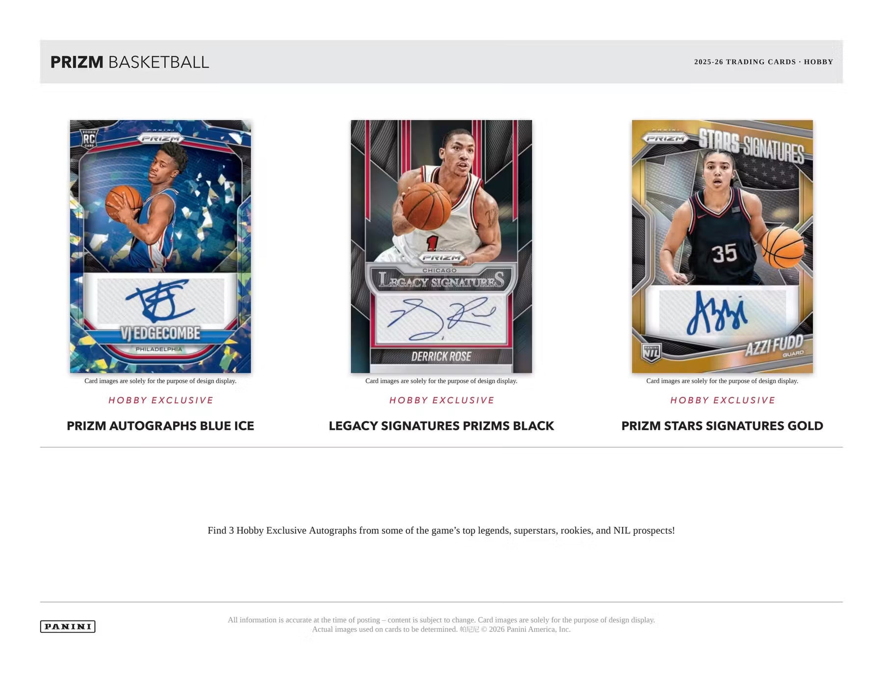 2025/26 Panini Prizm Basketball Hobby Exclusive Cards