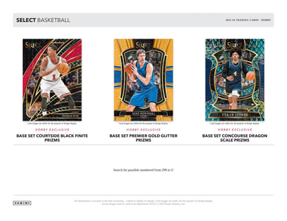 2025/26 Panini Select Basketball Parallel Numbered Card