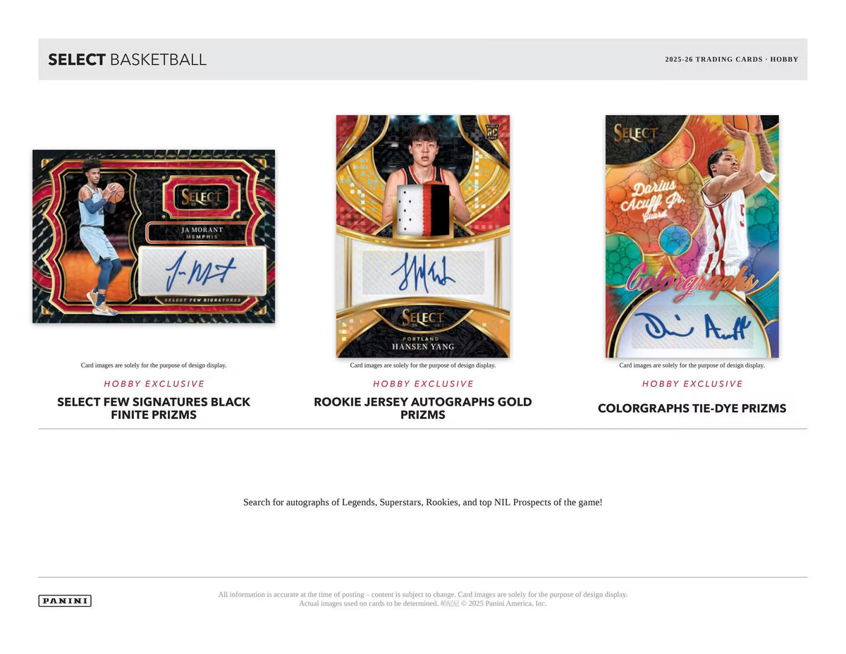 2025/26 Panini Select Basketball Autohraph Card