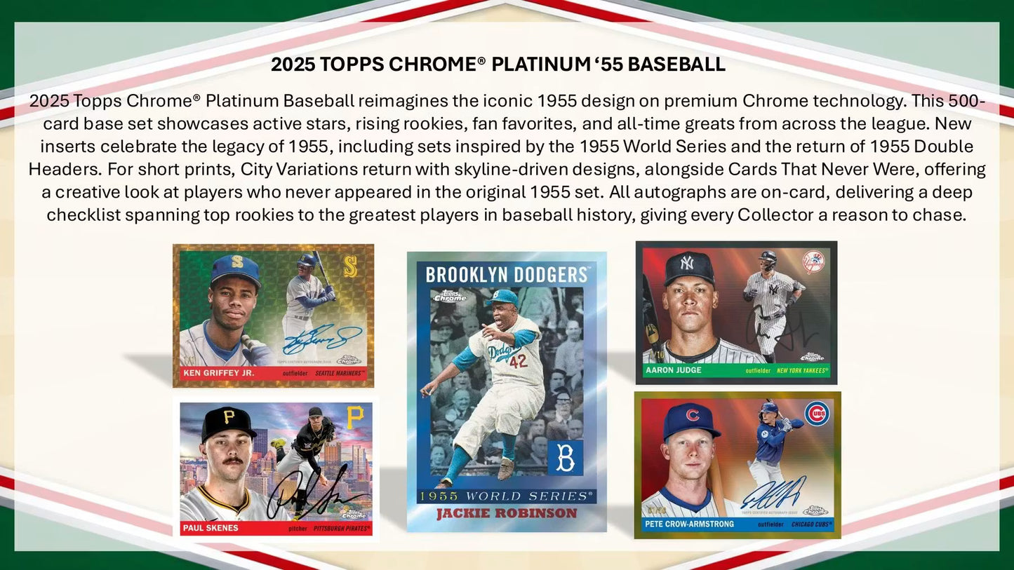 2025 Topps Chrome Platinum Baseball Hobby Box Detail