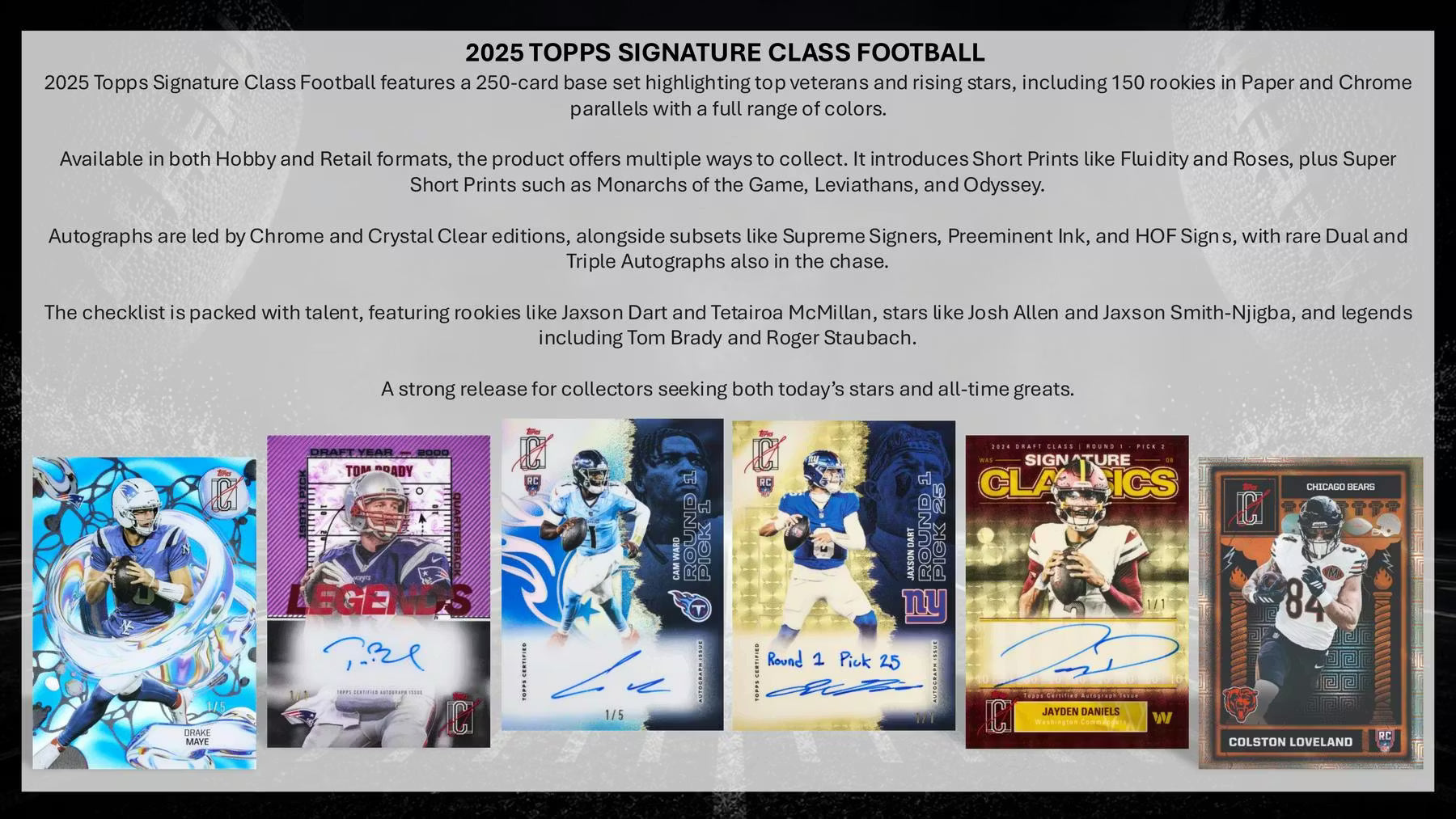 2025 Topps Signature Class Football Detail