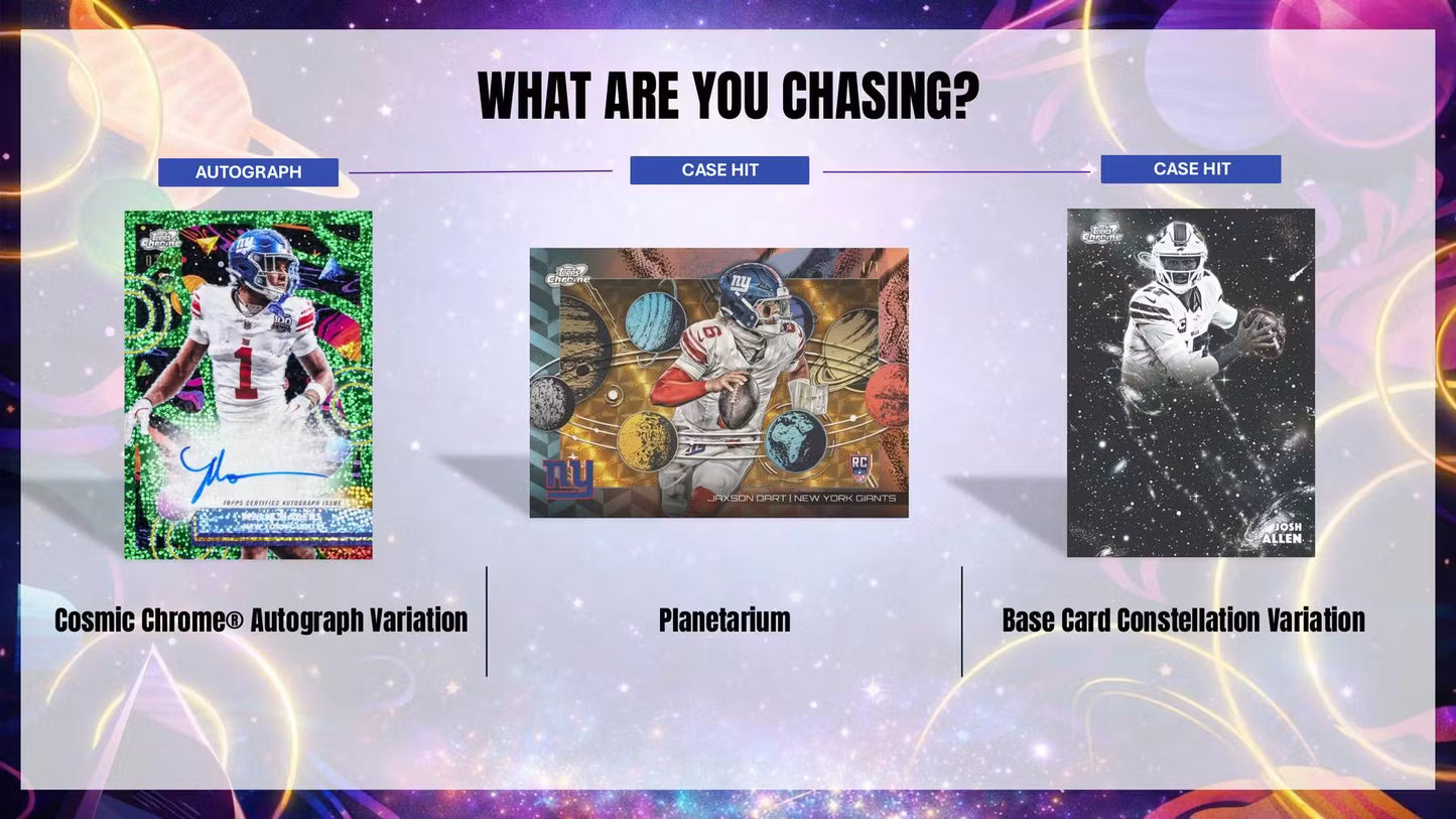 2025 Topps Cosmic Chrome Football Hobby Box Planetarium Car