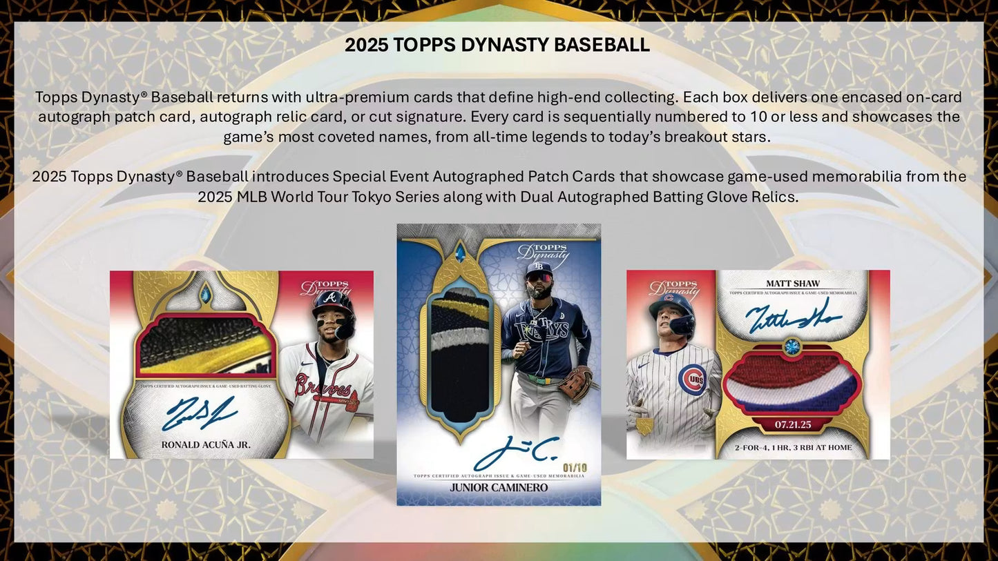 2025 Topps Dynasty Baseball Hobby Box Detail