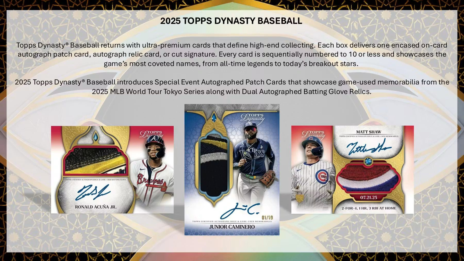 2025 Topps Dynasty Baseball Hobby Box Detail