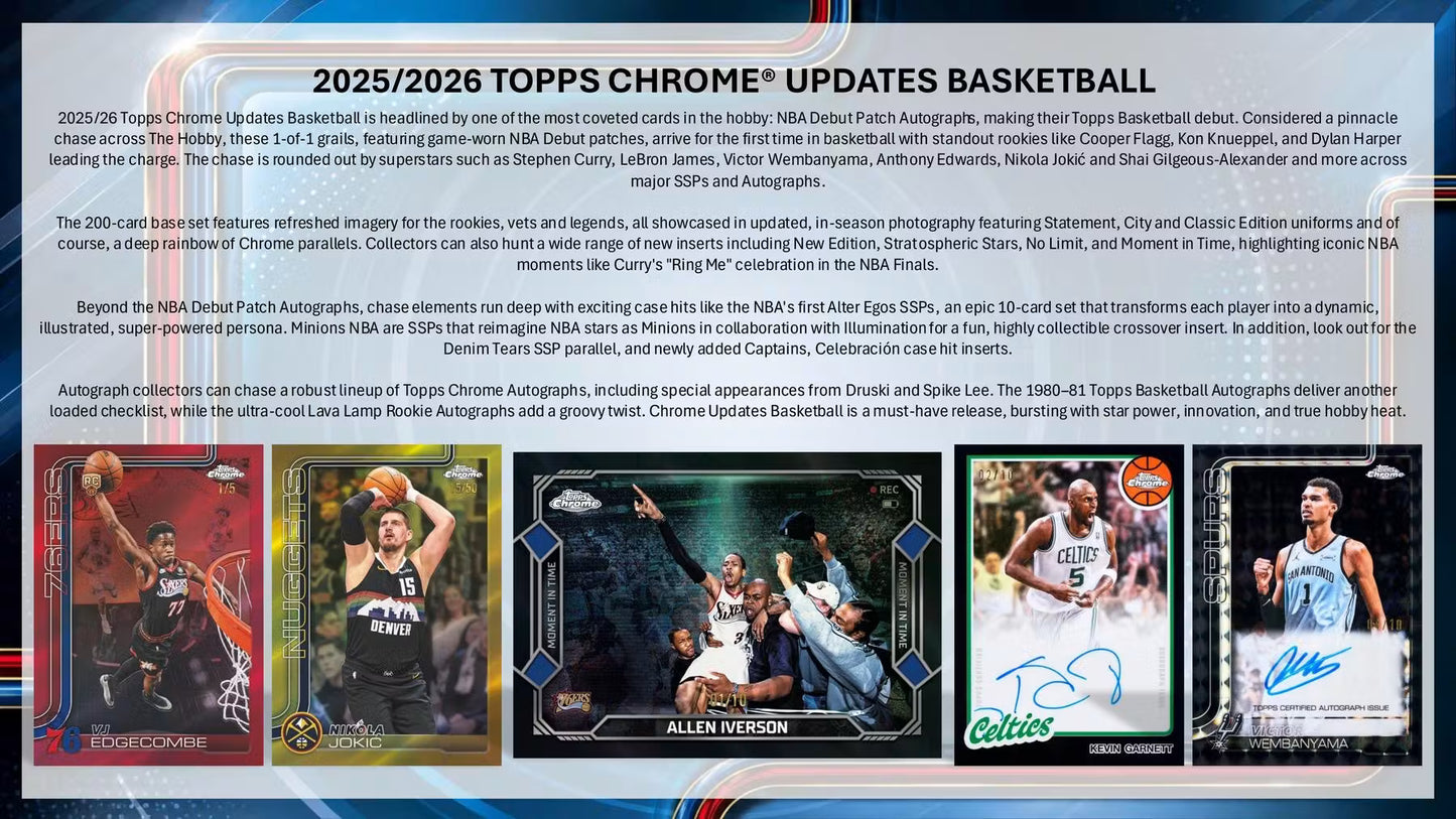 2025/26 Topps Chrome Update Series Basketball